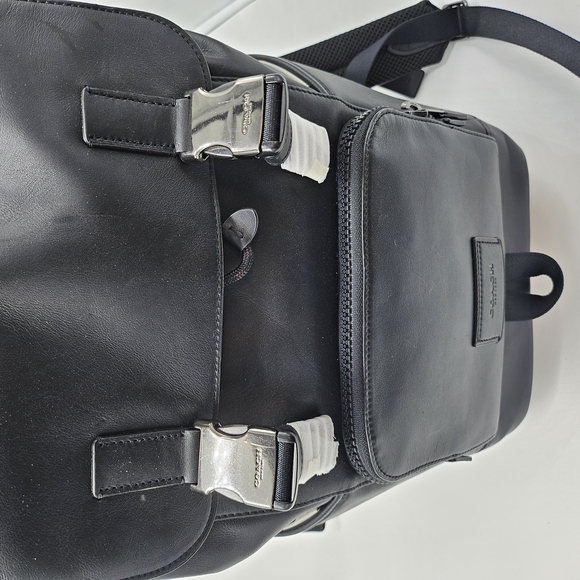 Coach Black Leather Men's Backpack - Picture 4 of 8
